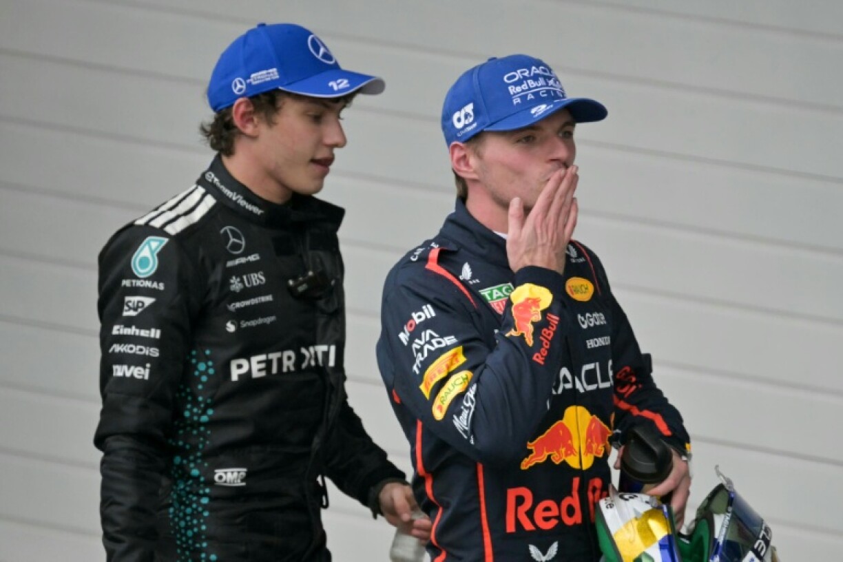 Max Verstappen (right) produced one of his greatest drives at Interlagos