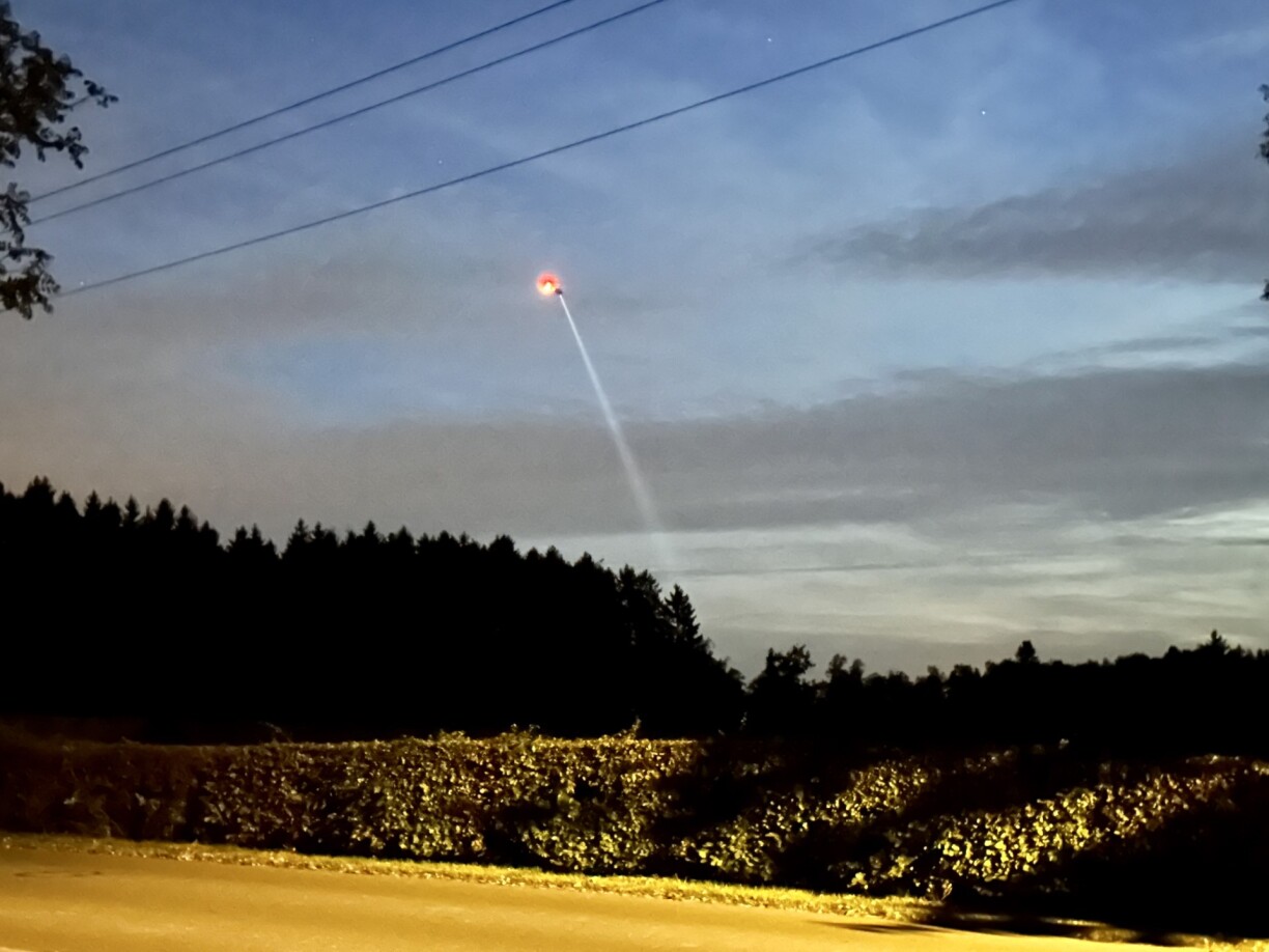L'hélicoptère de la police survolant la zone jeudi soir.