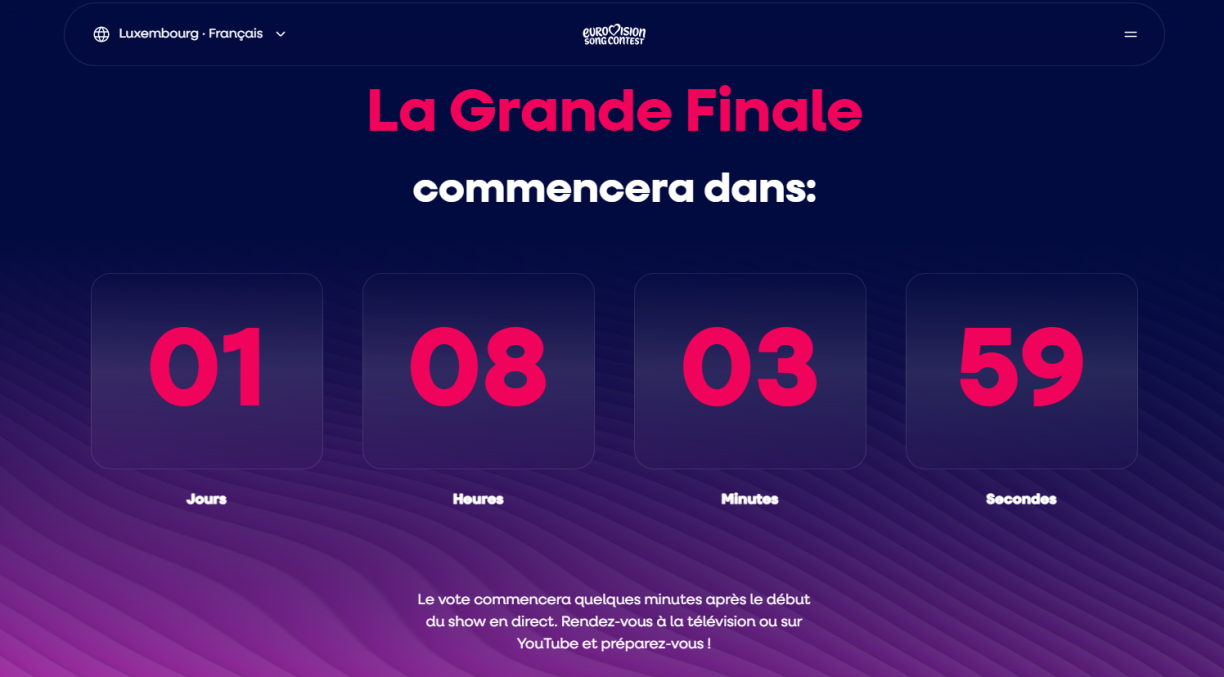 Screenshot geholl um 12h56. Um esc.vote wäert ee kënnen de Samschdeg Owend ofstëmmen.