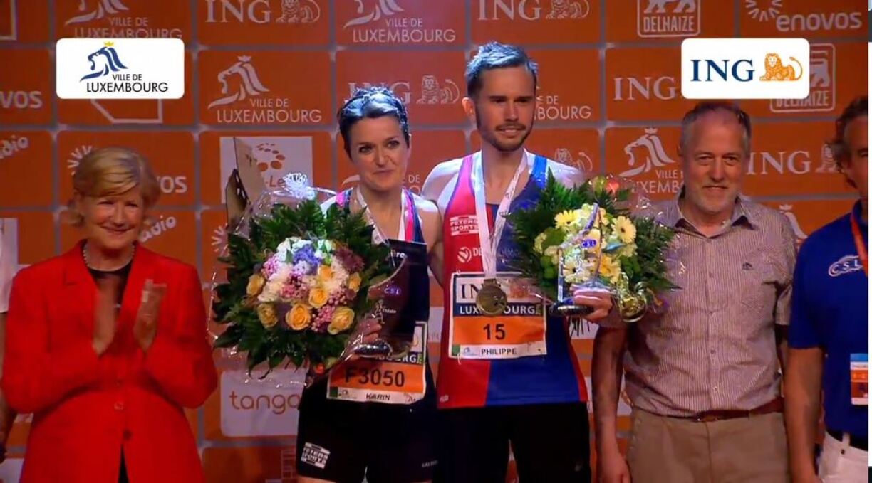 The fastest Luxembourgish man (Philippe Gillen) and woman (Karin Schank).