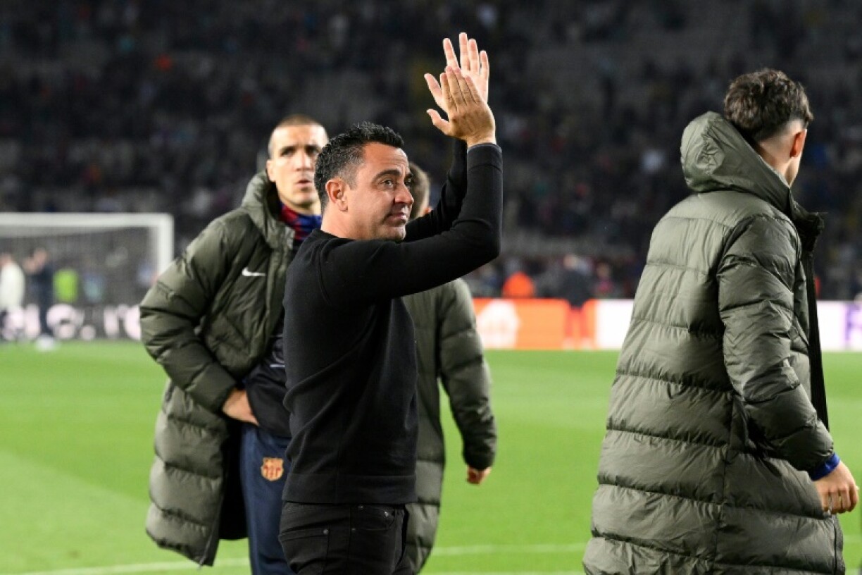 L'entraîneur du FC Barcelone Xavi à l'issue du quart de finale retour de la Ligue des champions contre Paris, le 16 avril 2024 à Montjuic