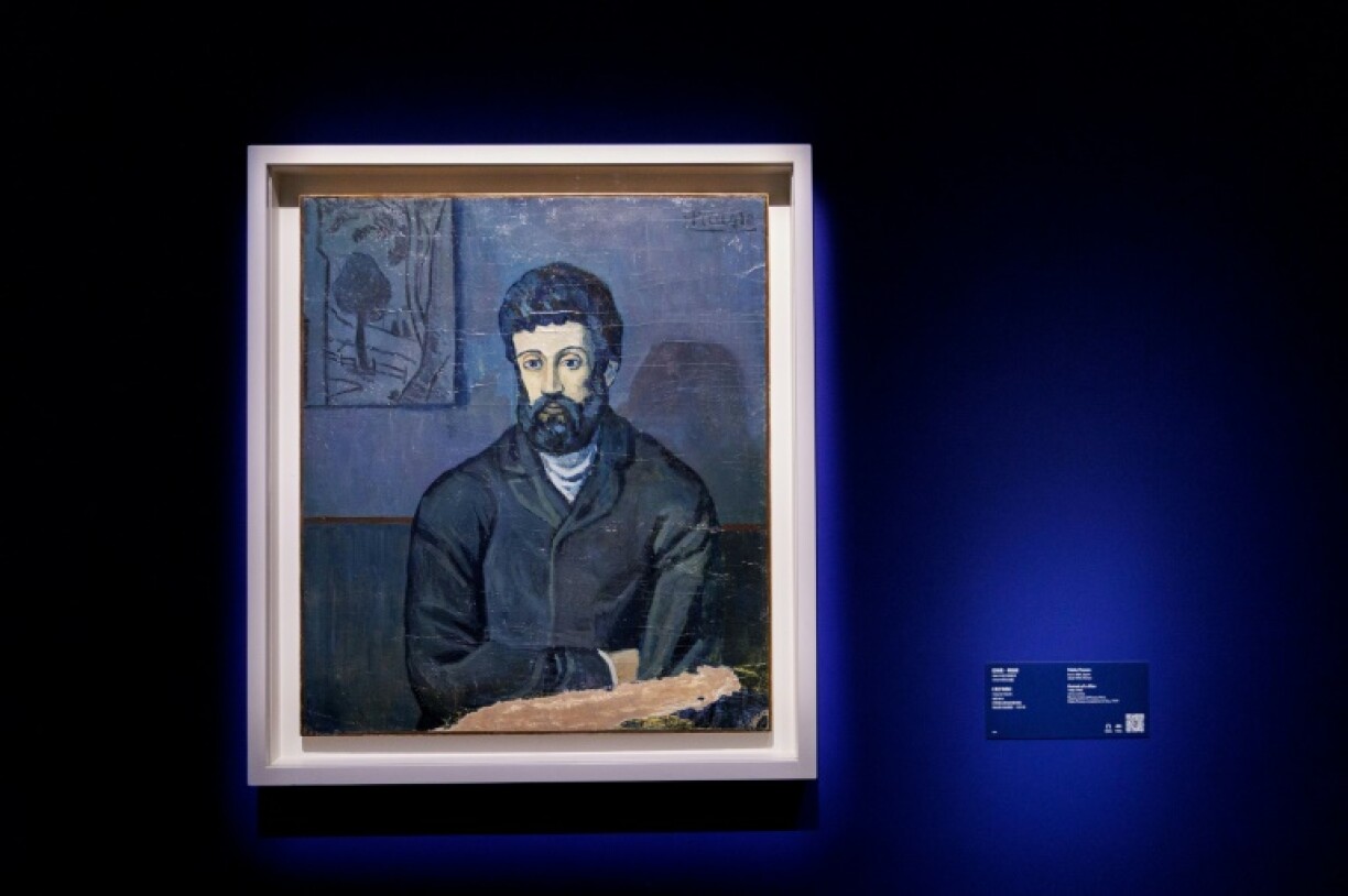 Highlights include 'Portrait of a Man' (pictured) from Picasso's Blue Period, and a 1937 horse head sketch for 'Guernica'