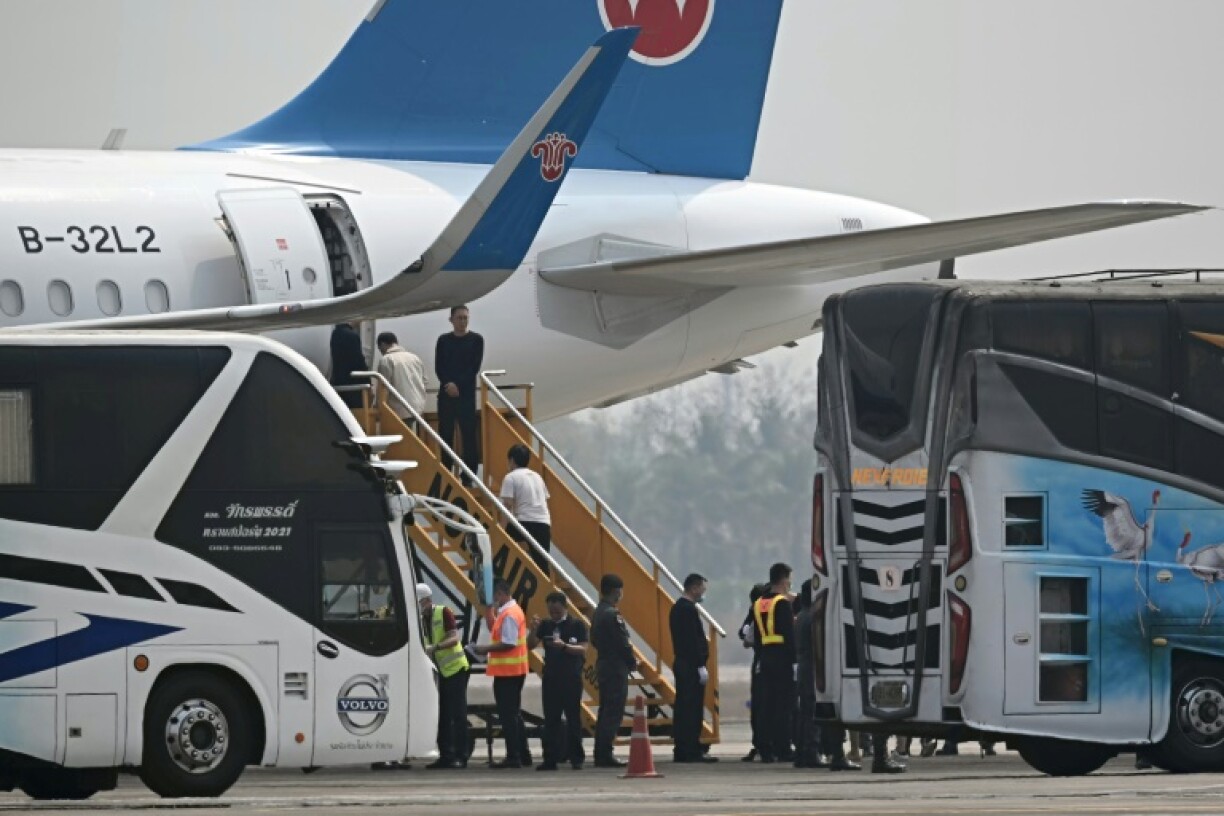 China has arranged 16 flights over to ferry 600 of its nationals home from Mae Sot