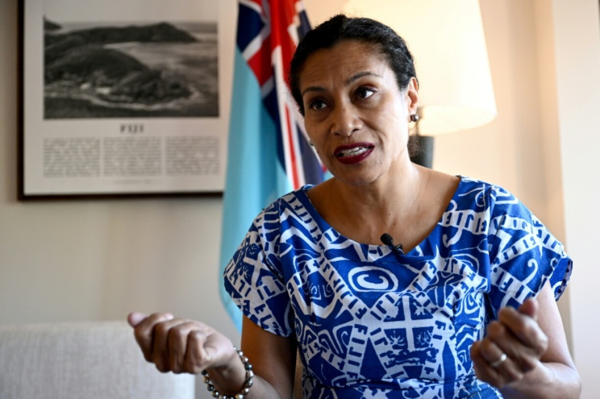 Fiji's Minister for Information, Environment and Climate Lynda Tabuya speaks during an interview with AFP on the sidelines of the Pacific Pre-COP31 Summit in Nadi on October 7, 2026.