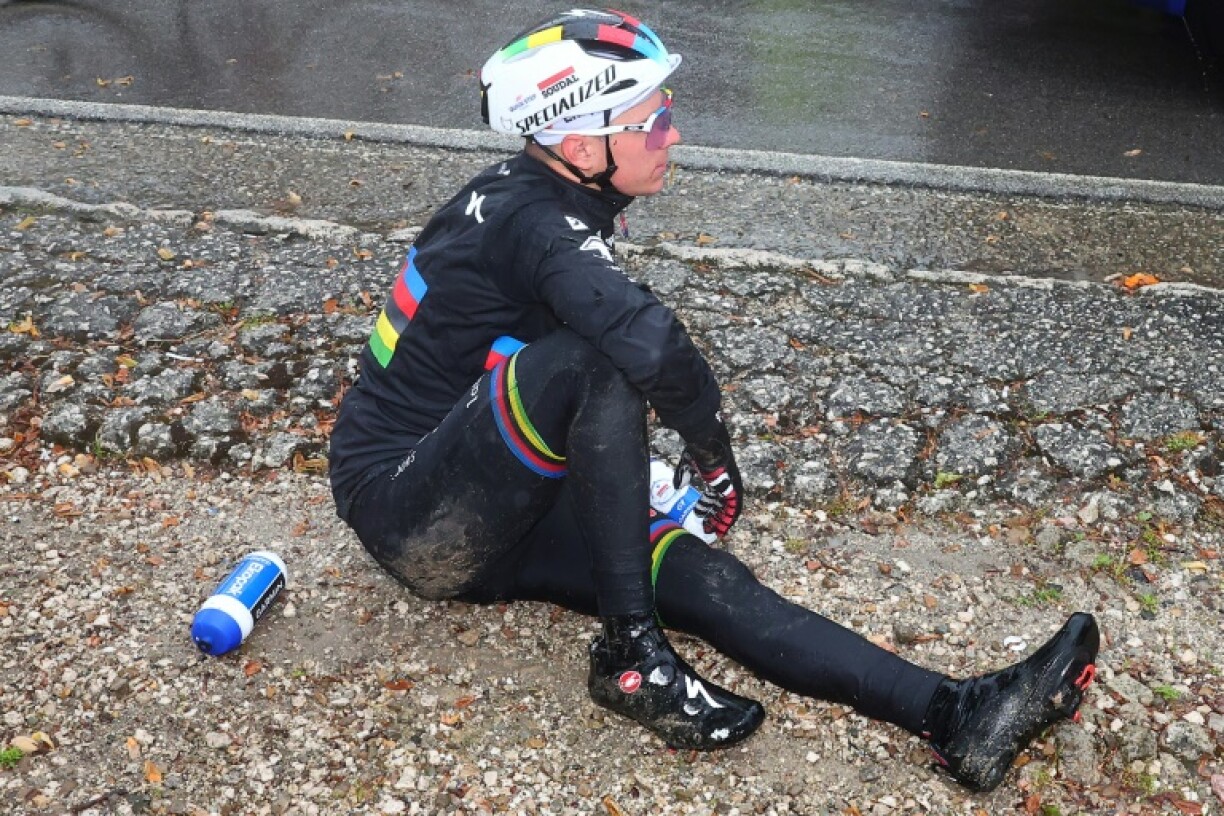 Remco Evenepoel hit a dog at the Giro, but a postal van hurt him more on a morning training run in Brussels.
