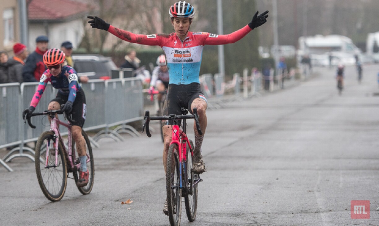 D'Christine Majerus bei hirer Victoire en Dënschdeg zu Péiteng.