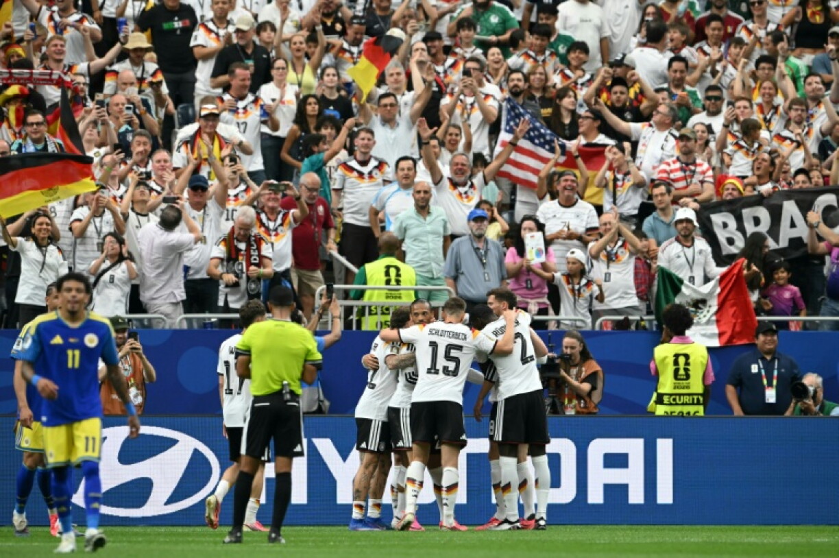 Les joueurs allemands ont célèbré leur sixième but face à Curaçao en Coupe du Monde, à Houston, le 14 juin 2026