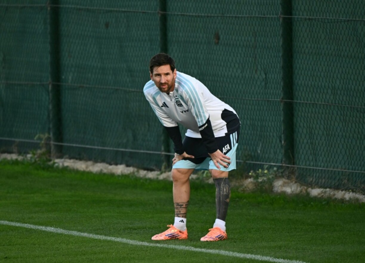 Argentina forward Lionel Messi trains with his country in Algorfa, near Alicante, ahead of a friendly against Angola
