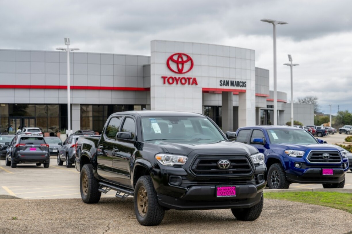 Toyota vehicles for sale on a dealership lot in San Marcos, Texas