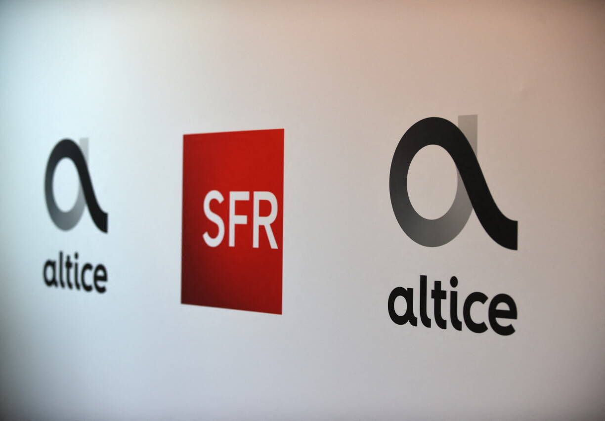 Logoe vu franséischen Telekommunikatiounsgruppen Altice an SFR