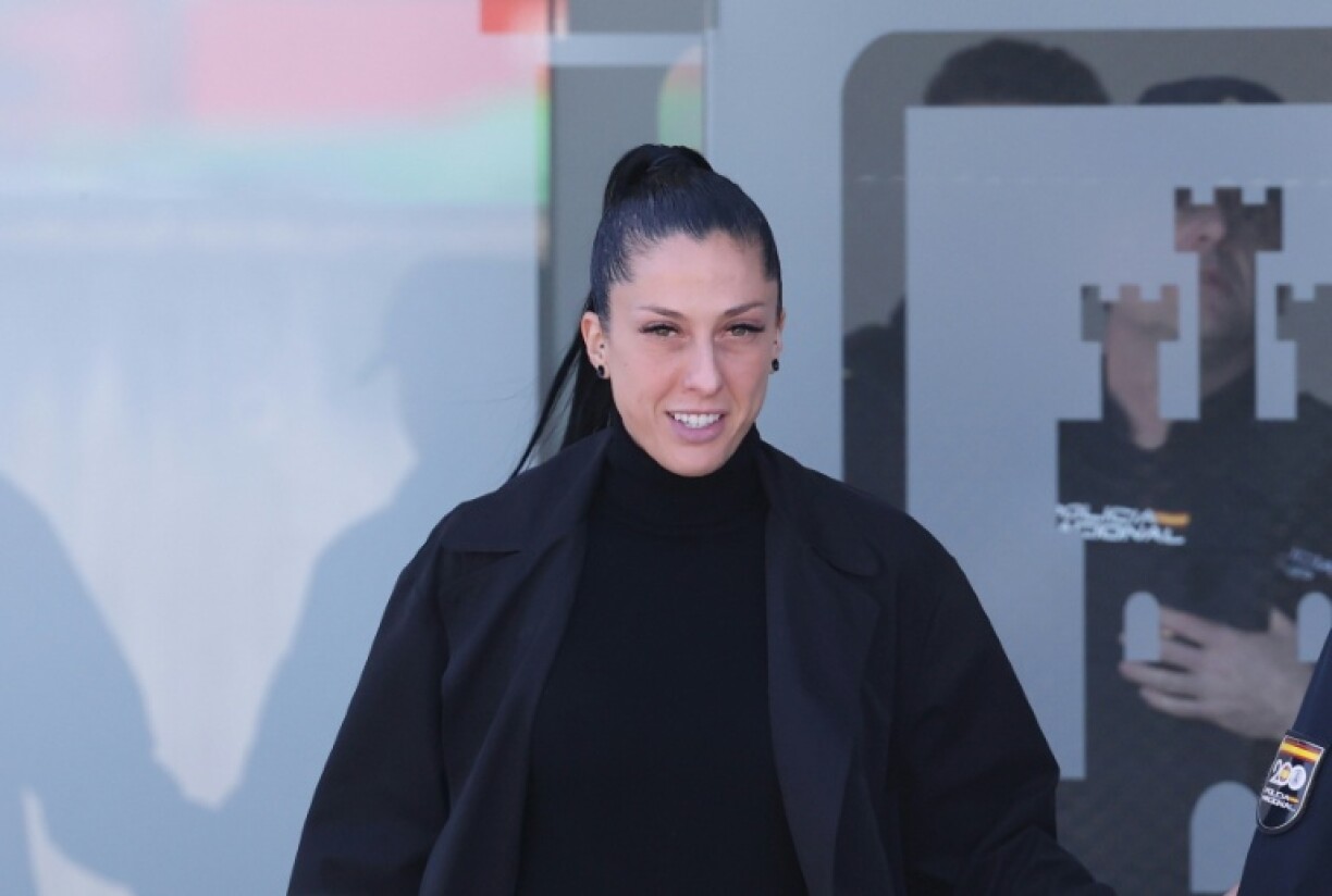 Jenni Hermoso leaves the court of San Fernando de Henares, east of Madrid, on February 3