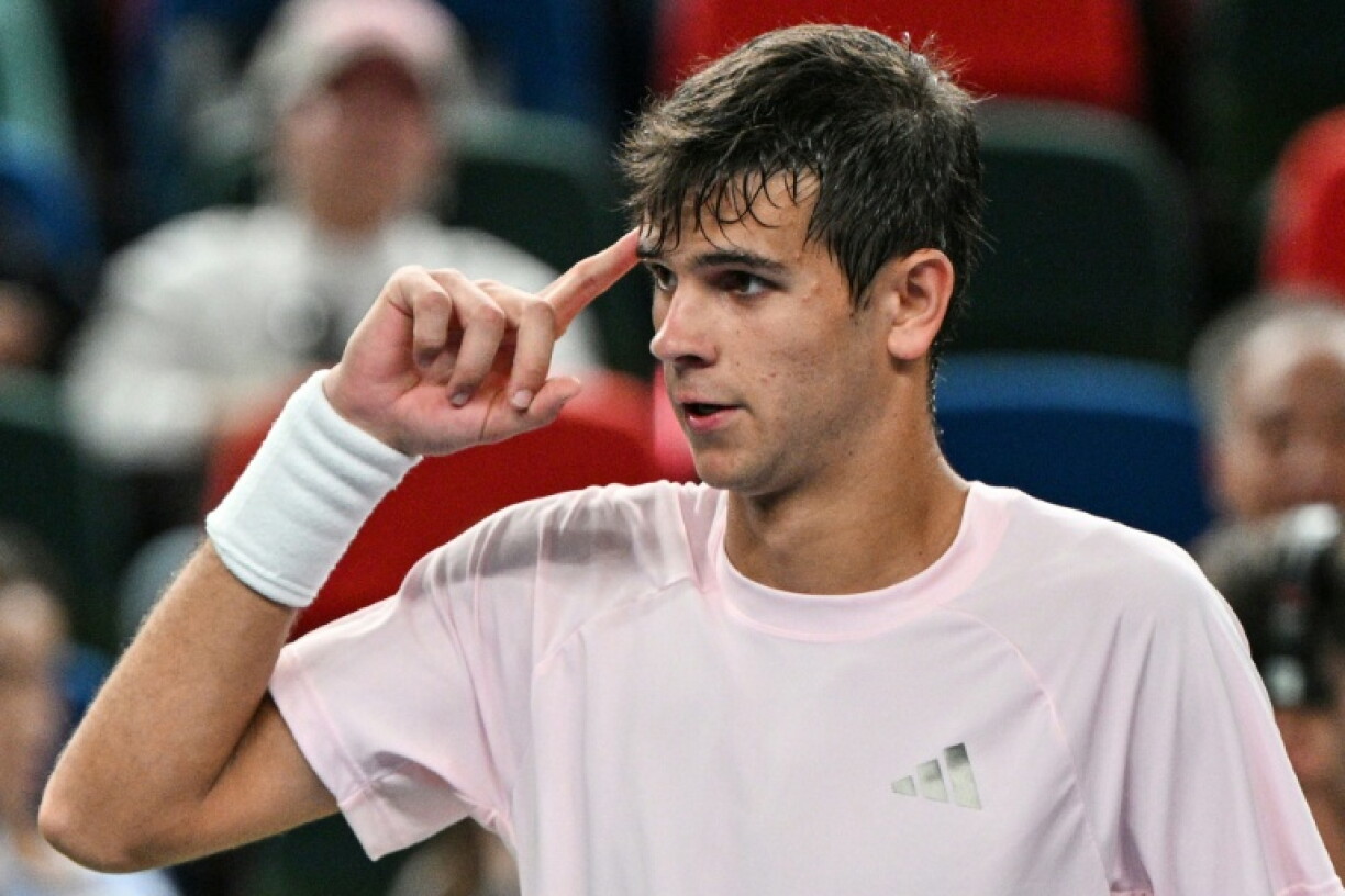 Spain's Rafael Jodar celebrates his victory against Norway's Casper Ruud