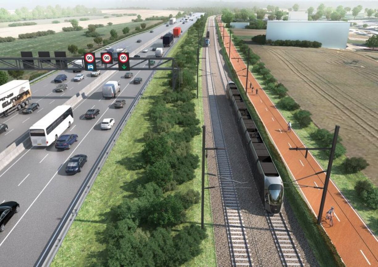 Le tram rapide et le couloir multimodal qui doit longer l'A4