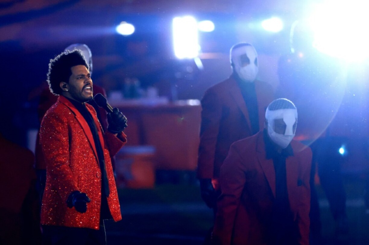 The Weeknd lors du spectacle de la mi-temps du Super Bowl, le 7 février à Tampa (Floride)