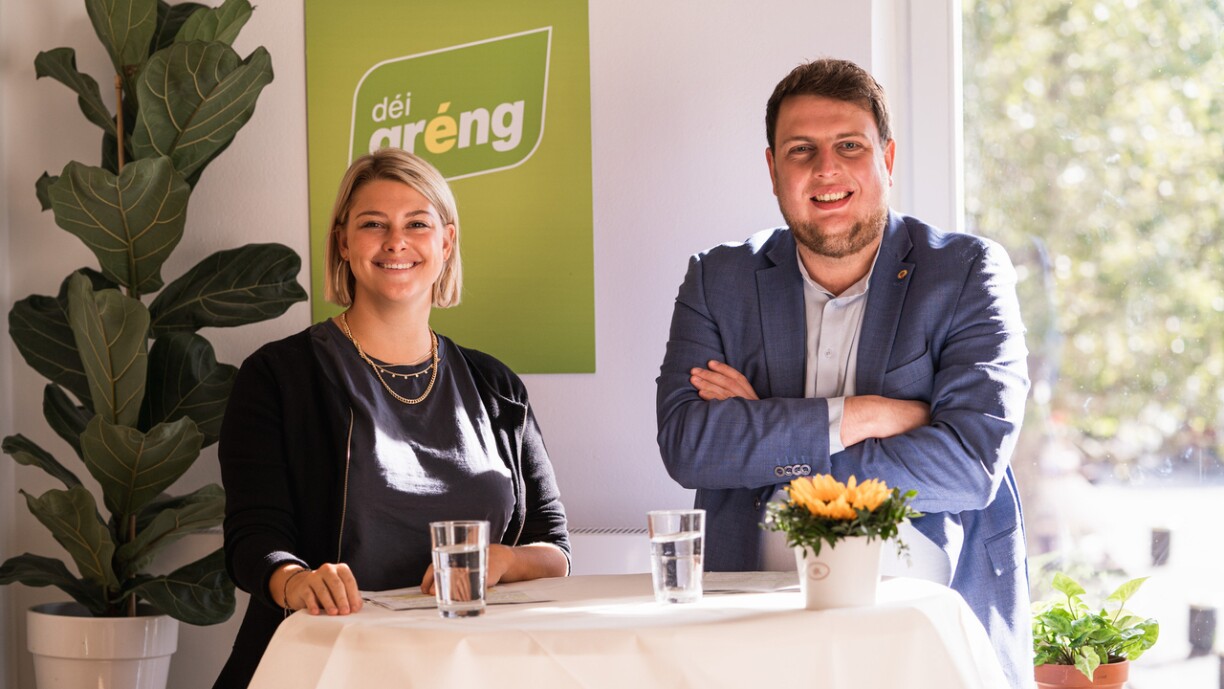 The Green Party's two co-presidents, Djuna Bernard and Meris Sehović.