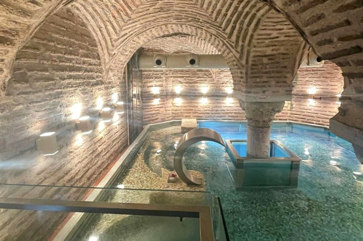 The ancient cistern had been modified to include a jacuzzi-style swimming pool, sauna and massage rooms and a hammam
