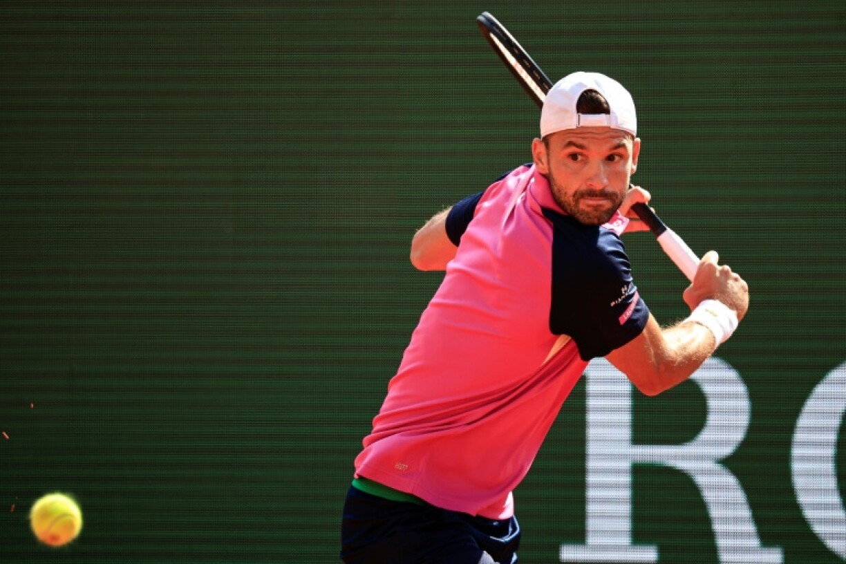 Le Bulgare Grigor Dimitrov au 1er tour du Masters 1000 de Monte-Carlo contre le Chilien Nicolas Jarry le 8 avril 2025