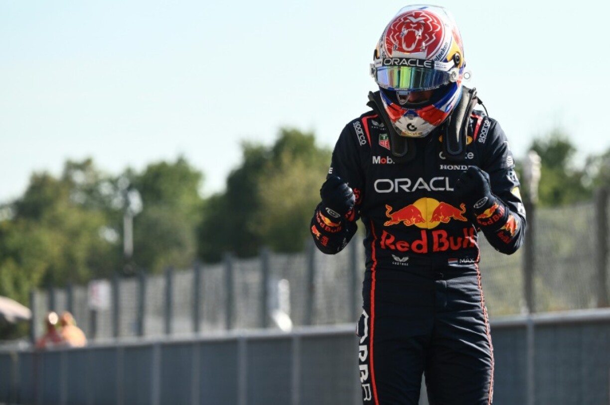Max Verstappen celebrates Monza pole after F1's fastest ever lap