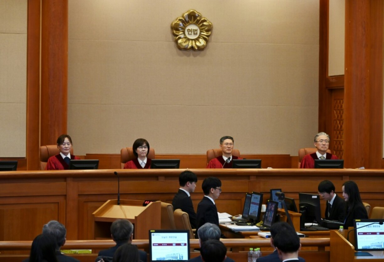 The Constitutional Court's eight judges will determine whether to uphold a parliamentary vote that removed President Yoon Suk Yeol from office