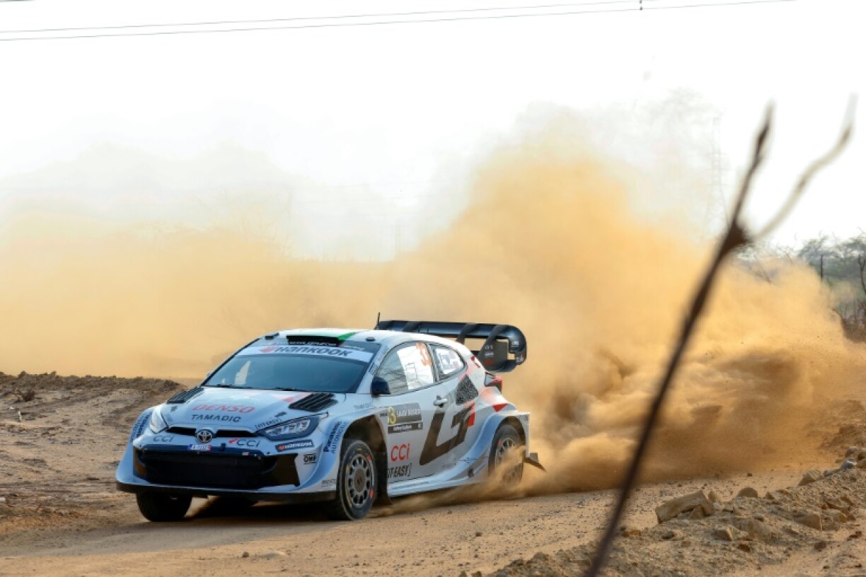 Welsh driver Elfyn Evans in his Toyota GR Yaris at the FIA World Rally Championship (WRC) in Jeddah