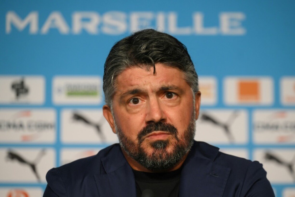 Gennaro Gattuso, le nouvel entraîneur de l'OM, lors de la conférence de presse à Marseille, le 28 septembre 2023