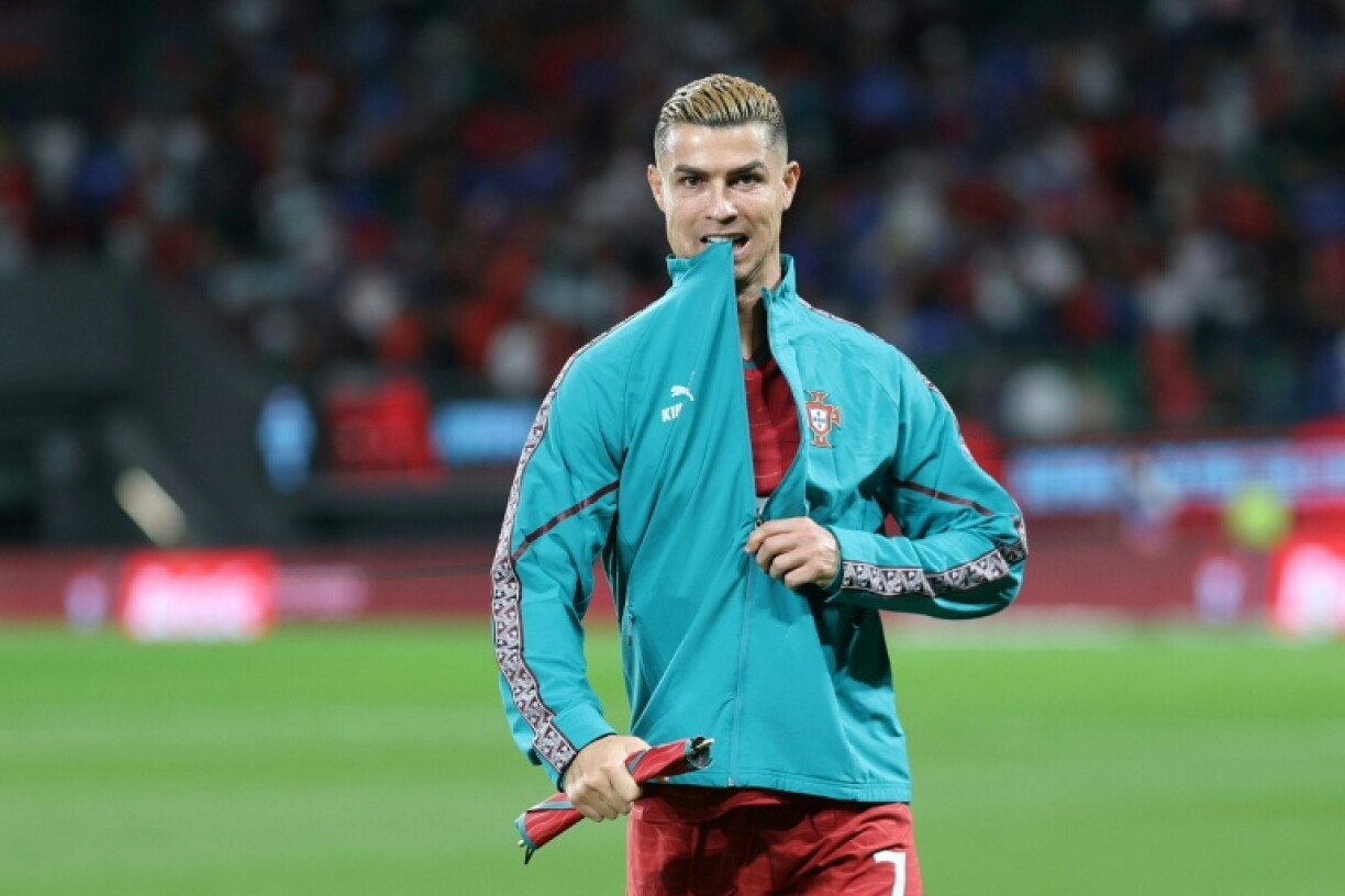 Cristiano Ronaldo avant le match de Ligue des Nations du Portugal contre le Pays de Galles le 24 septembre, au stade Jose Alvalade de Lisbonne.