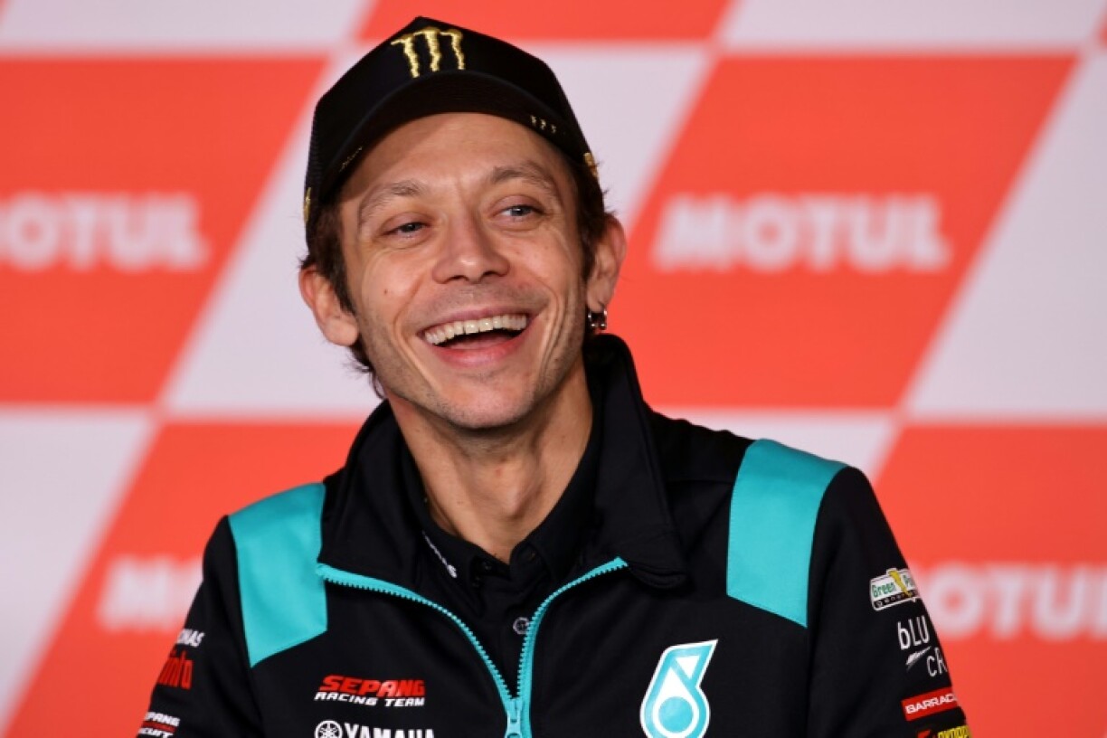 L'Italien Valentino Rossi (Yamaha), lors da sa dernière conférence de presse, le 11 novembre 2021 à Cheste (Espagne), à trois jours du Grand Prix de Valence, le dernier de sa carrière avant de prendre sa retraite
