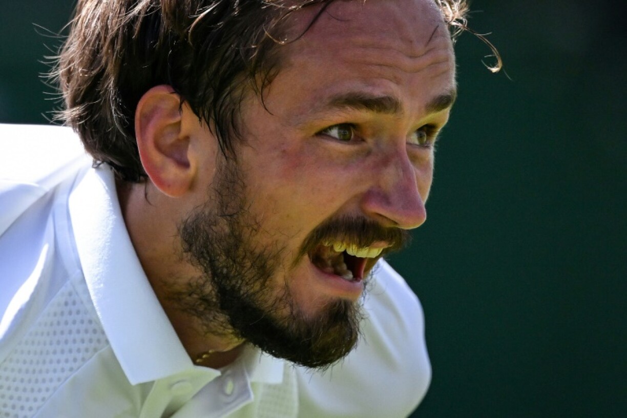 Russia's Daniil Medvedev was beaten in the Wimbledon first round on Monday