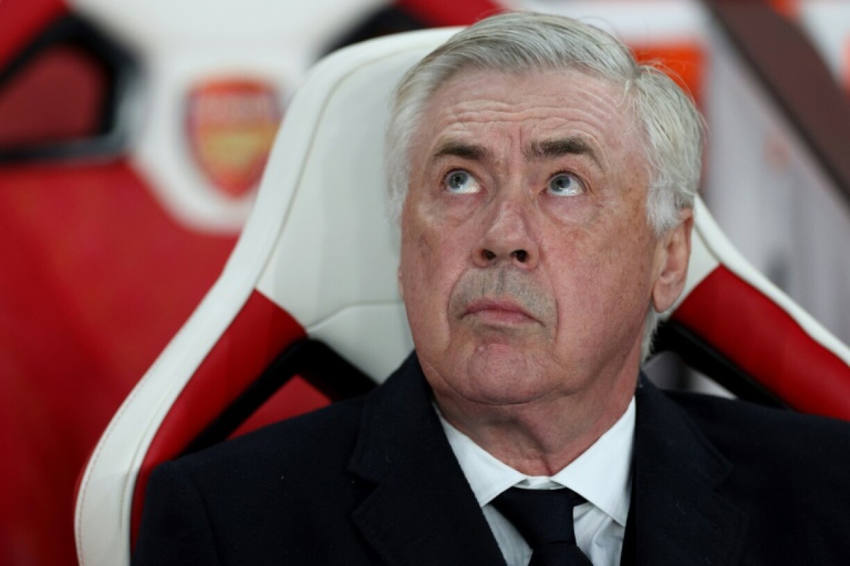 Real Madrid's Italian coach Carlo Ancelotti is under fire after the team's defeat by Arsenal