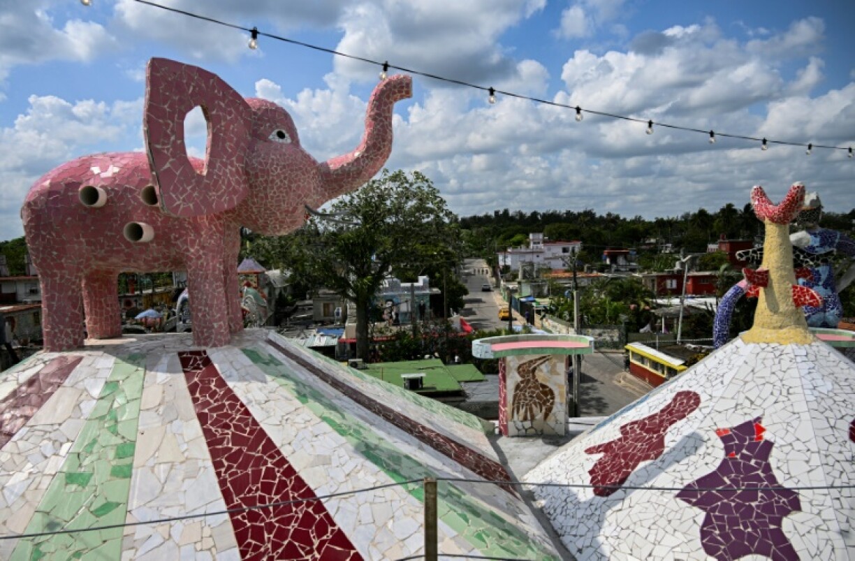 Artist Jose Fuster's works includes big, red hearts, pink elephants and allusions to the Cuban revolution of 1959