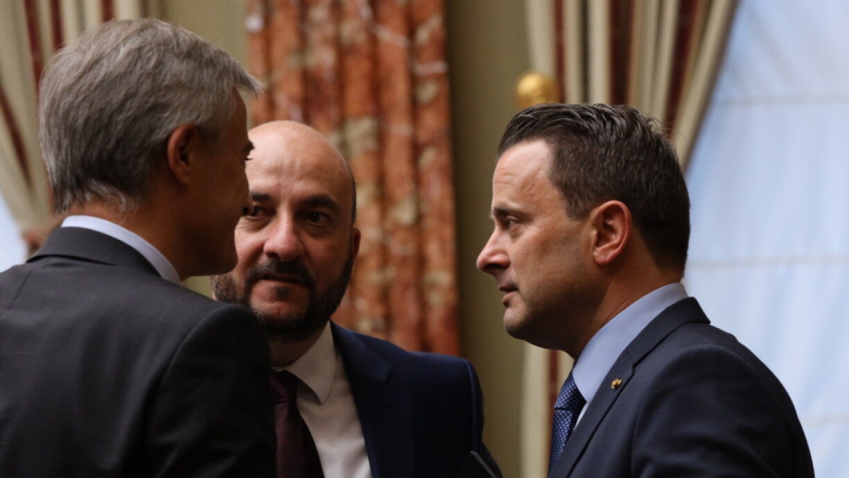 Etienne Schneider et Xavier Bettel, ici aux côtés de Félix Braz, en octobre 2018 à la Chambre des députés.