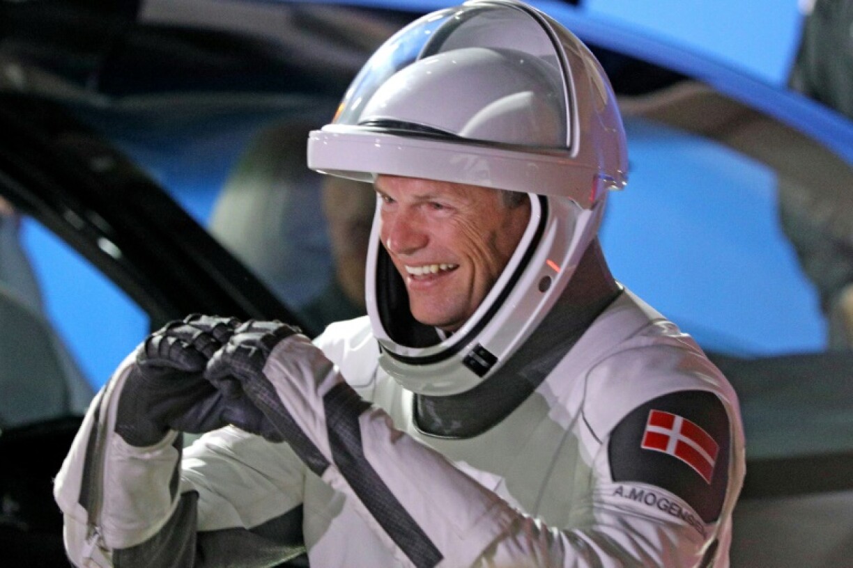 L'astronaute danois de l'Agence spatiale européenne Andreas Mogensen avant son départ vers la capsule Dragon pour le voyage vers la Station spatiale internationale, le 26 mars 2023 au Centre spatial Kennedy, en Floride