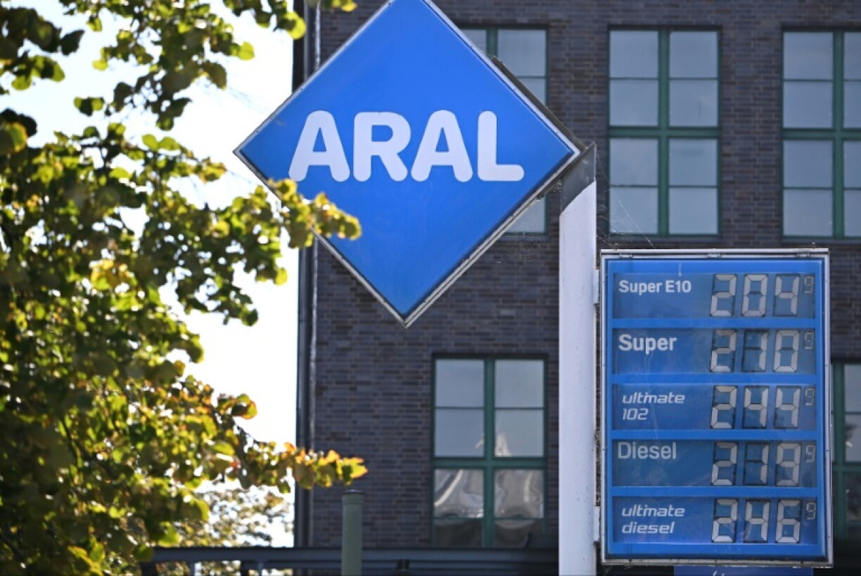 A petrol station in Berlin shows fuel prices as subsidies kicked in