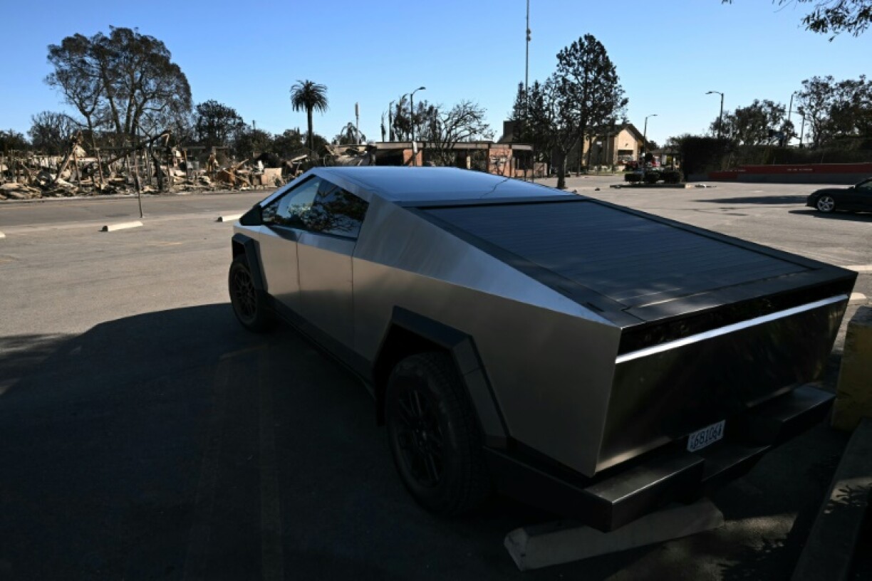 Tesla, whose electric Cybertruck is pictured, is a potential manufacturer of 'armored electric vehicles' for the US government