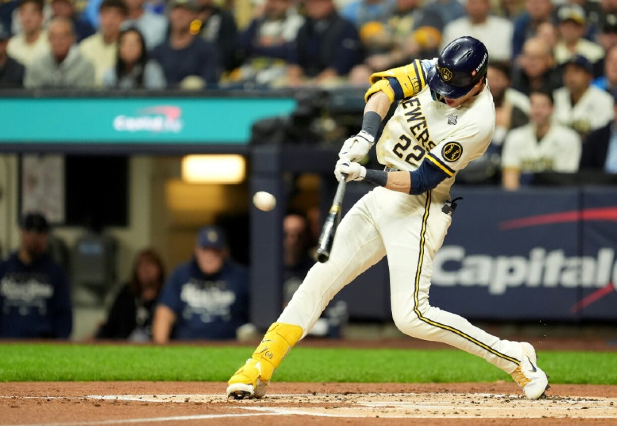Milwaukee's Christian Yelich smacks a run-scoring triple and later crossed the plate himself as the Brewers beat Tampa Bay in the opening game of the 2026 World Series