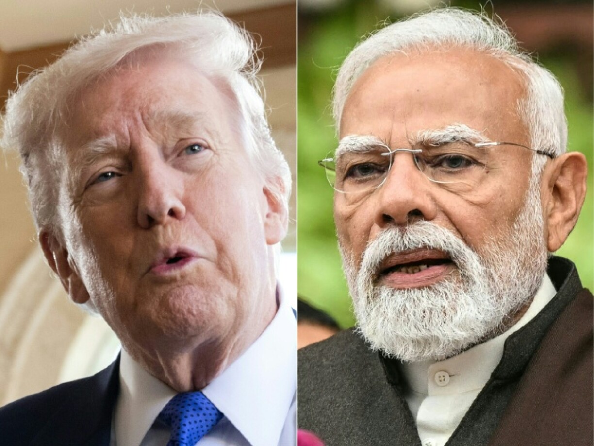 Combo du président américain Donald Trump, le 1er février 2026 à Palm Beach aux Etat-Unis, et du Premier ministre indien Narendra Modi, à New Delhi le 29 janvier 2026