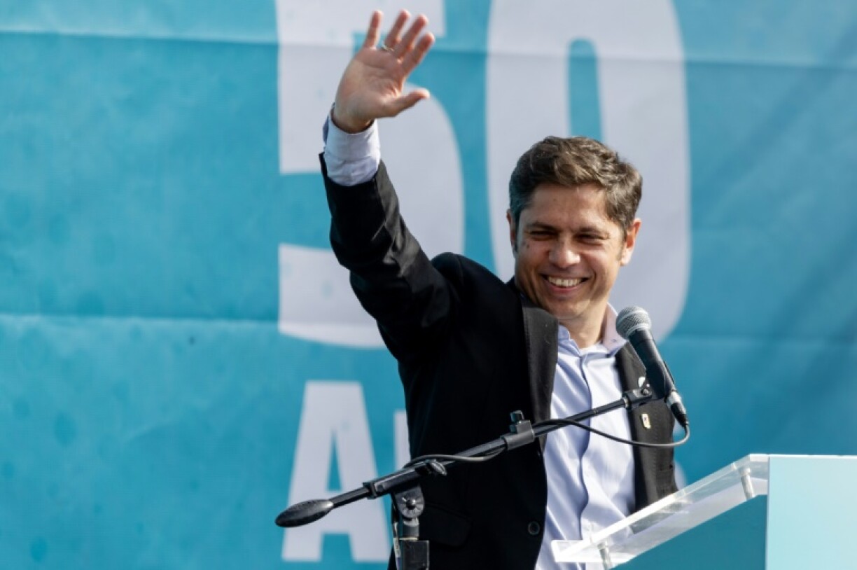 Axel Kicillof, seen here at an event commemorating the 50th anniversary of the death of Peronist leader Juan Peron, has urged the centre-left to look to the future rather than reliving past glories