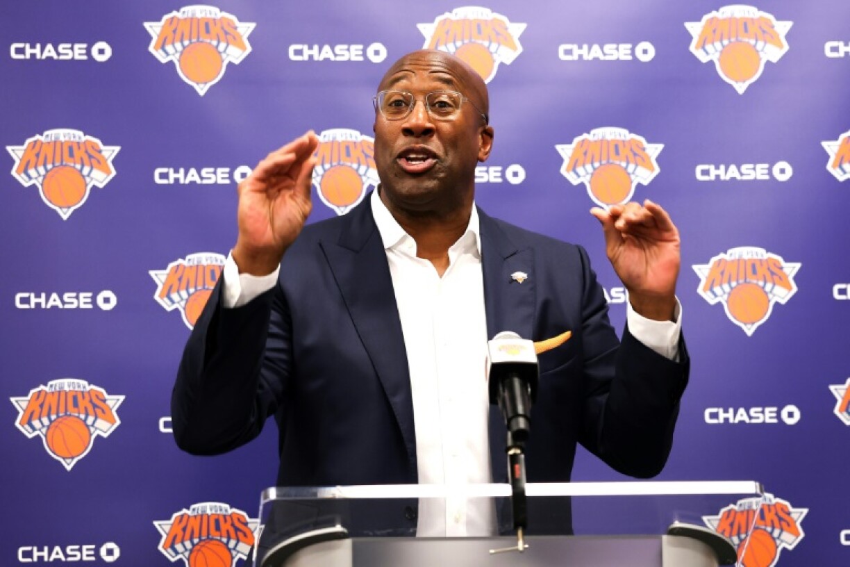 Newly hired New York Knicks head coach Mike Brown speaks to media at his introductory press conference