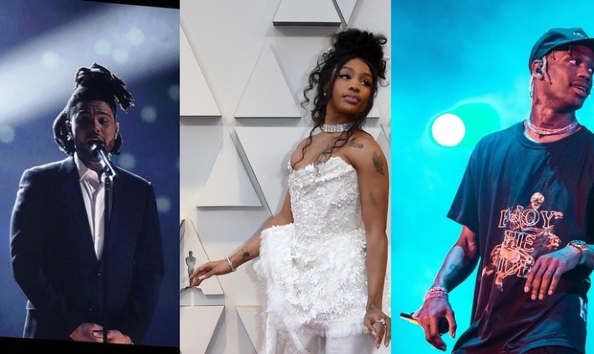 The Weeknd, SZA, and Travis Scott.