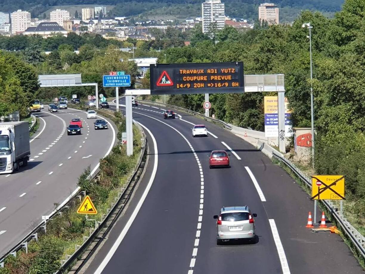 Une photo prise lors de la coupure de l'A31 la semaine prochaine.