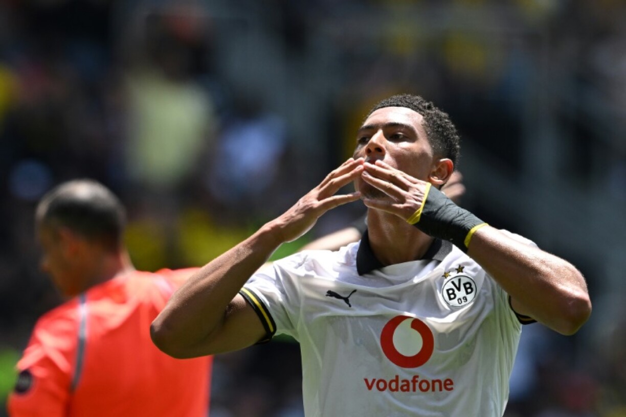 Borussia Dortmund midfielder Jobe Bellingham after scoring in the Club World Cup