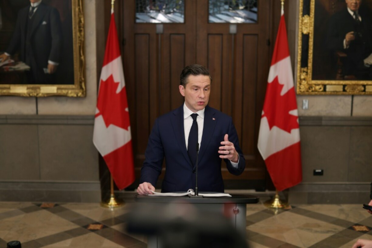 Canadian Conservative Party leader Pierre Poilievre speaks in Ottawa on March 4, 2025