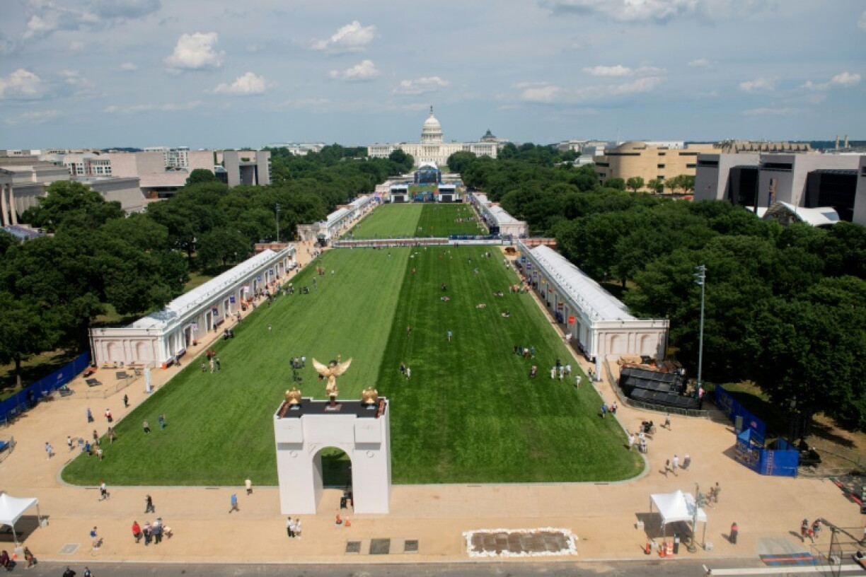 La "Great American State Fair" à Washington, vue depuis une grande roue sur le National Mall, le 25 juin 2026