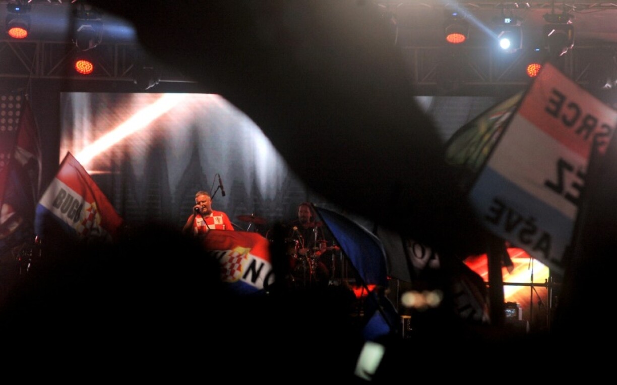 Croatian nationalist singer Thompson at a 2018 concert