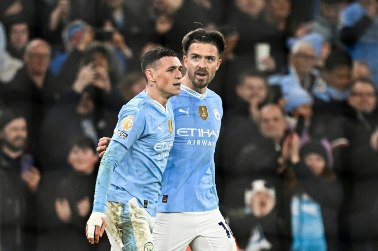 Phil Foden (left) and Jack Grealish (right) were targeted by Manchester United fans