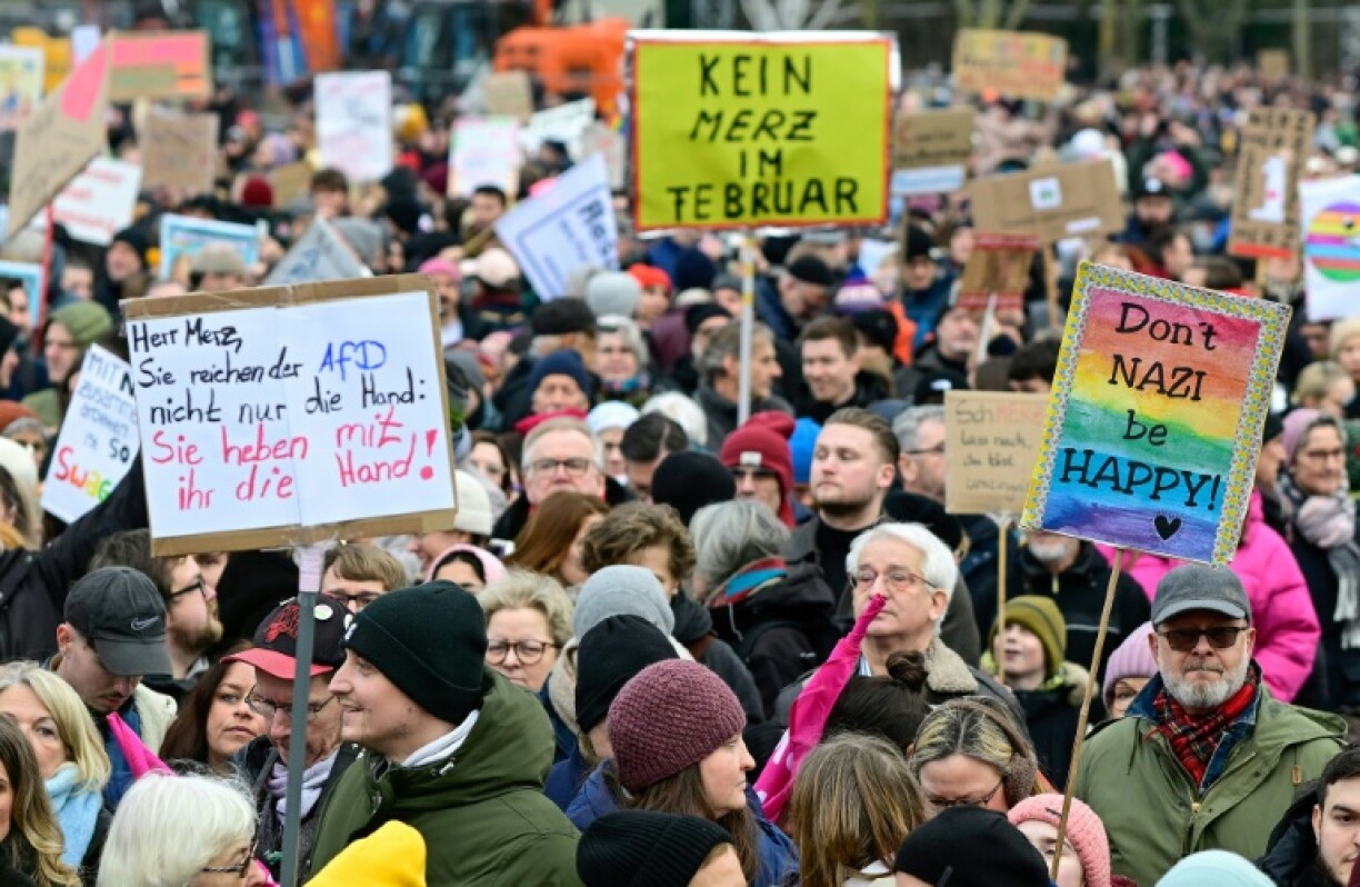 Police say at least 160,000 people turned out for the protest in Berlin