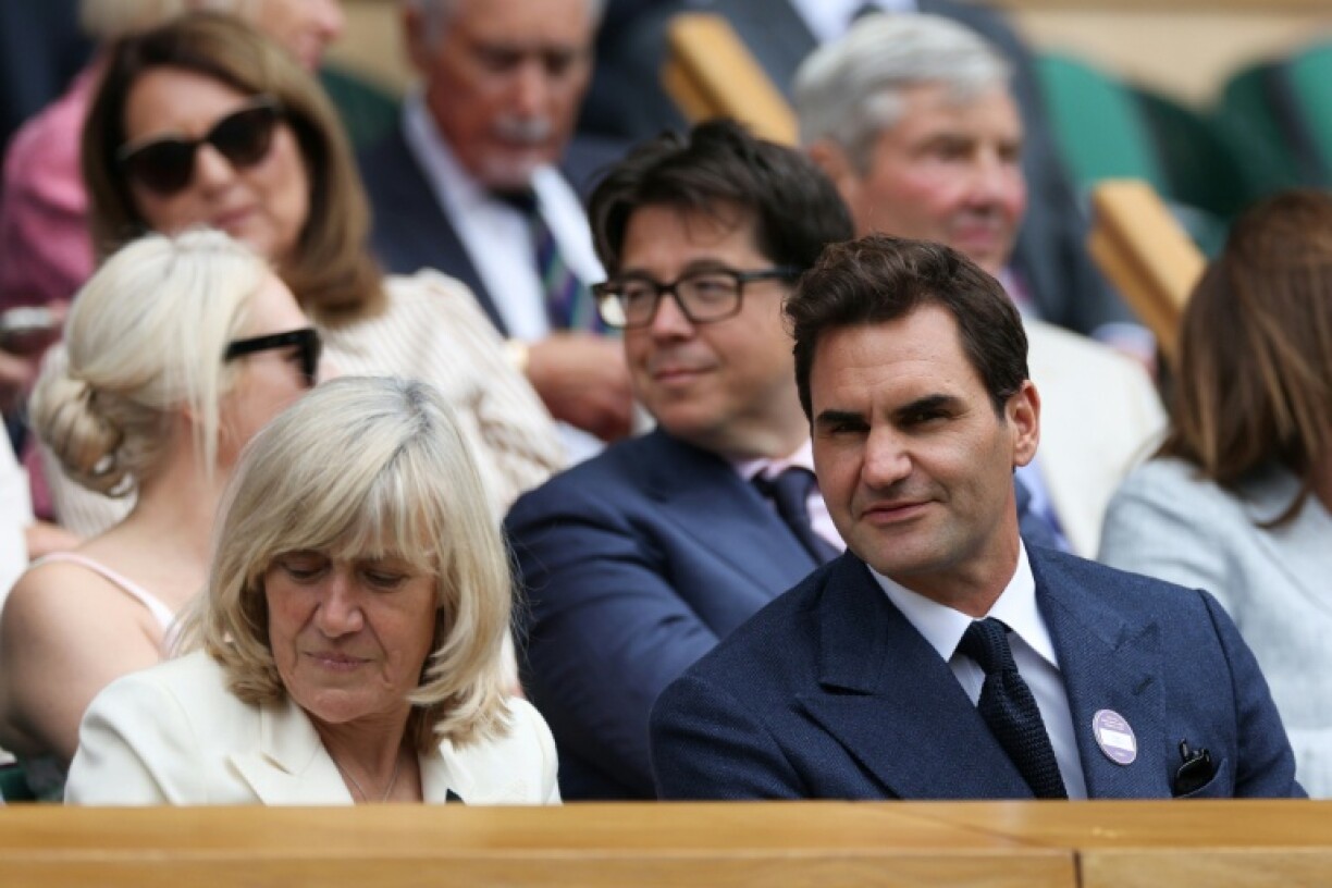 Roger Federer watched Novak Djokovic take on Alex de Minaur from the Royal Box on Wimbledon's Centre Court