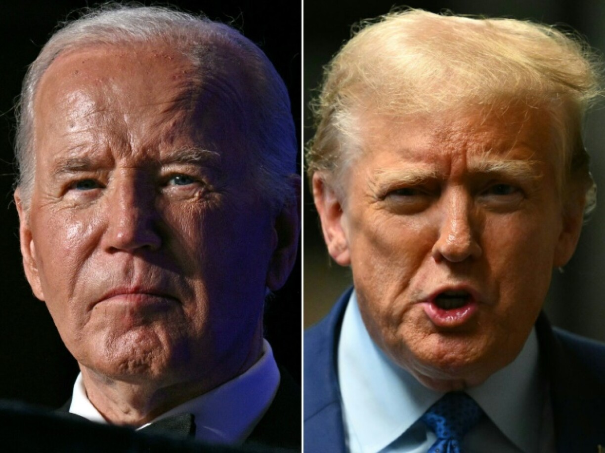 US President Donald Trump (R) has repeatedly attacked his predecessor Joe Biden's cognitive health