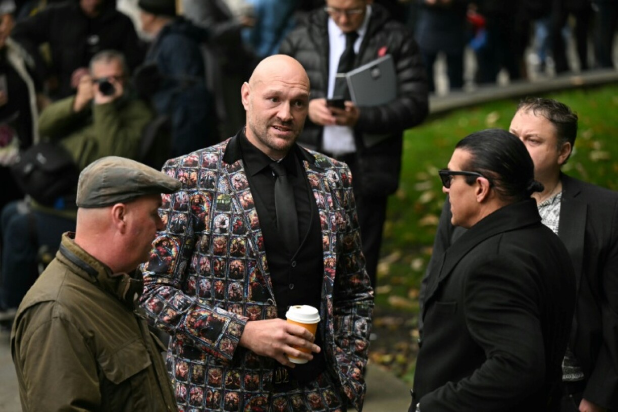 British boxer Tyson Fury arrives for the funeral of Ricky Hatton at Manchester Cathedral