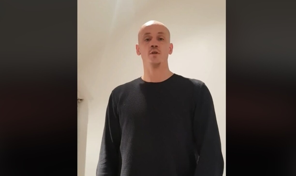 Christophe Dettinger dans la vidéo Facebook publiée par ses proches.